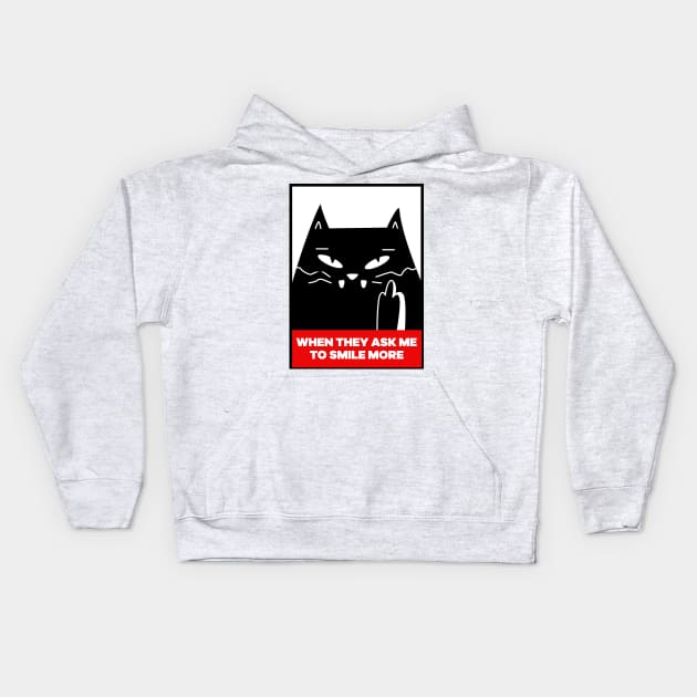 When they ask me to smile more - funny angry cat Kids Hoodie by G! Zone